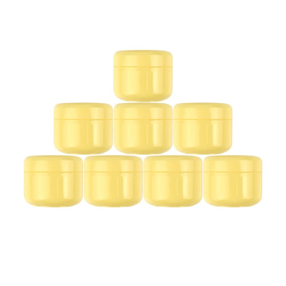 10PCS Plastic Empty Cosmetic Jar Cream Pot Travel Refillable Bottles Portable Cosmetic Container,Yellow,100g