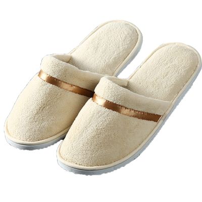 GHYUBYER 10 Pairs Non-Disposable Spa Slippers Fluffy Closed Toe Spa Slippers for Hotel, Home, Guest Use, Fits Up to Most Men Or Women (Color : Beige, Size : 11.4x4.5inches)
