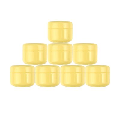 10PCS Plastic Empty Cosmetic Jar Cream Pot Travel Refillable Bottles Portable Cosmetic Container,Yellow,50g