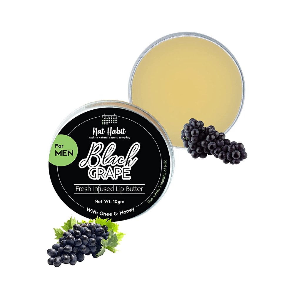 Beuniq Black Grape Lip Balm for Men, for Lip Lightening, Lip Mask for Dry Lips | | Fresh Kitchenmade, Desi Ghee, Raw Honey, Shea, Black Grape, Vitamin E | Express Dry Lips Repair, 10g