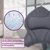 Poemland Extra Thick Large Bath Pillow with Neck,Back,Head Support for Bathtub, Spa, Soaking Gray(21''x17'') view 2
