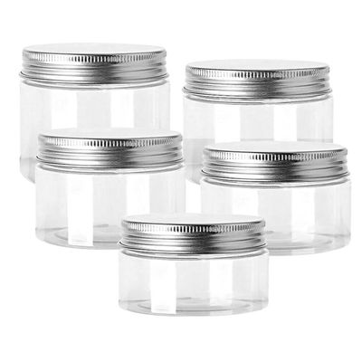 Clear Plastic Jar with Aluminum Lids Empty Cosmetic Containers,250ml