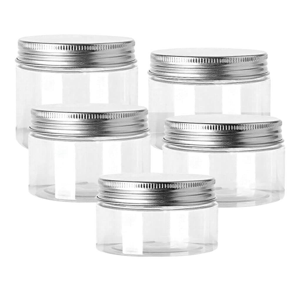 Clear Plastic Jar with Aluminum Lids Empty Cosmetic Containers,250ml