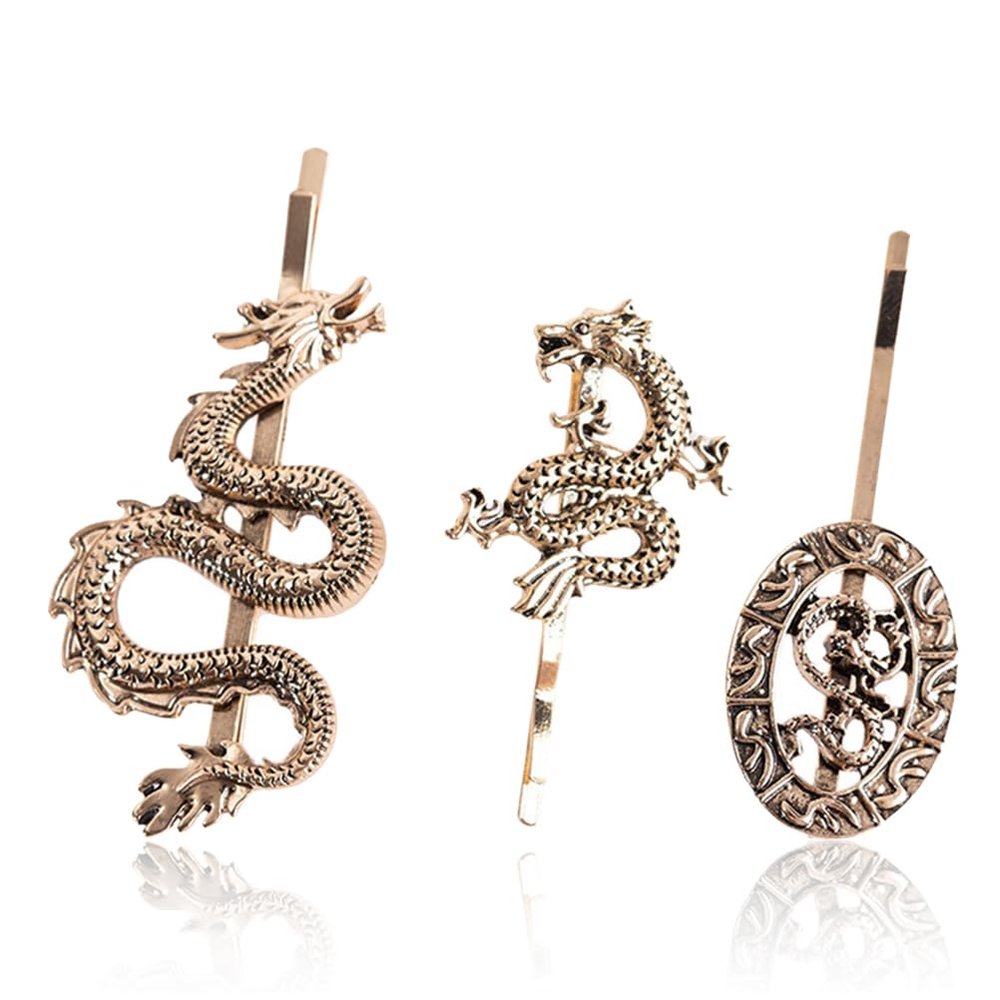 LALAFINA 6pcs Dragon Hair Clip Retro Punk Bobby Pins Chinese Dragon Hairpin Hair Accessories for Women Girls Bridal, Wedding, Party, Prom