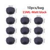 10PCS Empty Aluminum Tin Jar For Cream Balm Nail Candle Cosmetic Round Storage Container Mini Metal Box,Matt black,15ML view 2