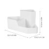 Cabilock White Plastic Makeup Organizer Box Multipurpose Storage for Skincare Bathroom Organizer and Makeup Brush Holder with Corner Design view 2