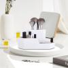 Cabilock White Plastic Makeup Organizer Box Multipurpose Storage for Skincare Bathroom Organizer and Makeup Brush Holder with Corner Design view 3