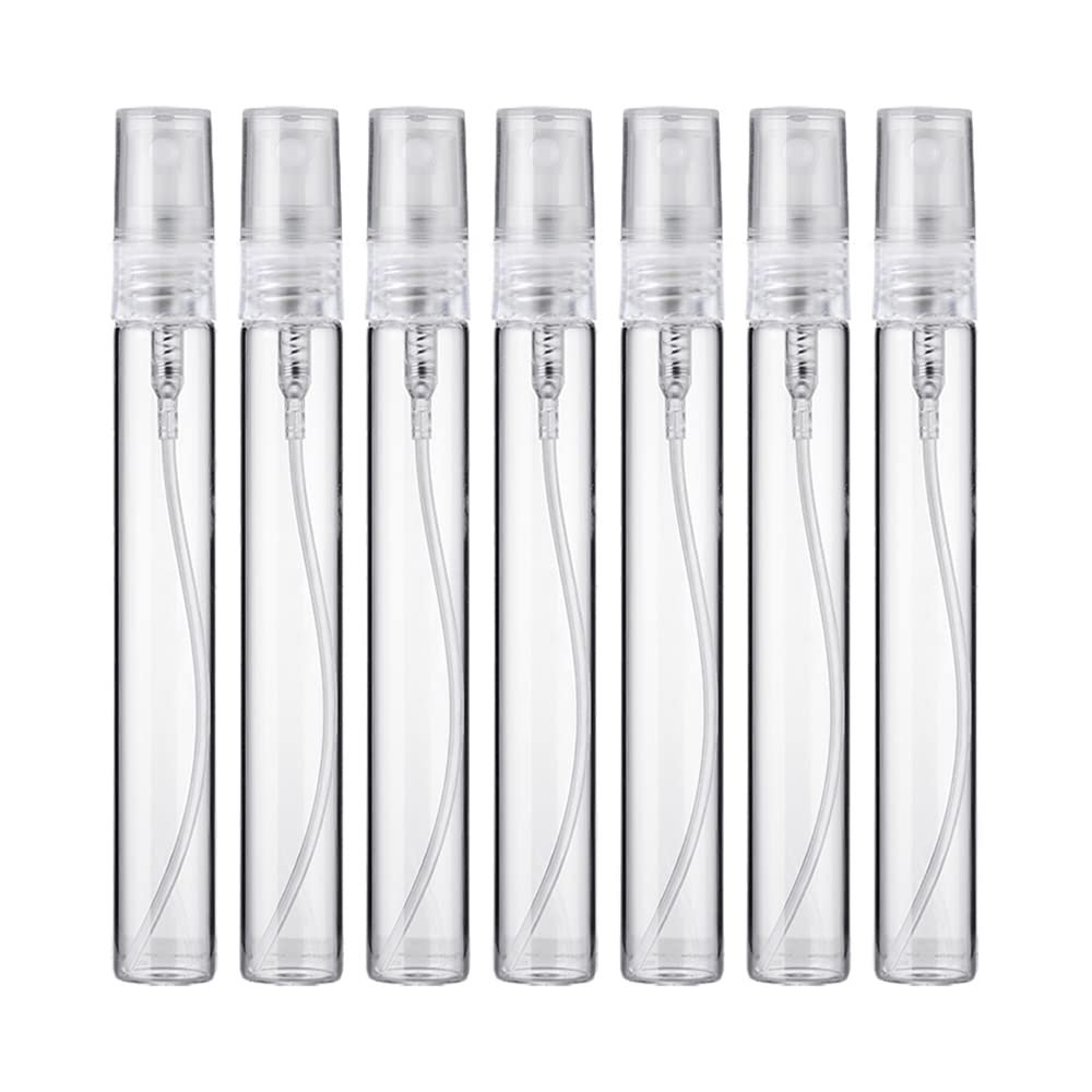 10PCS 10ML Refillable Perfume Bottle Empty Transparent Glass Sample Perfume Spray Bottle for Travel