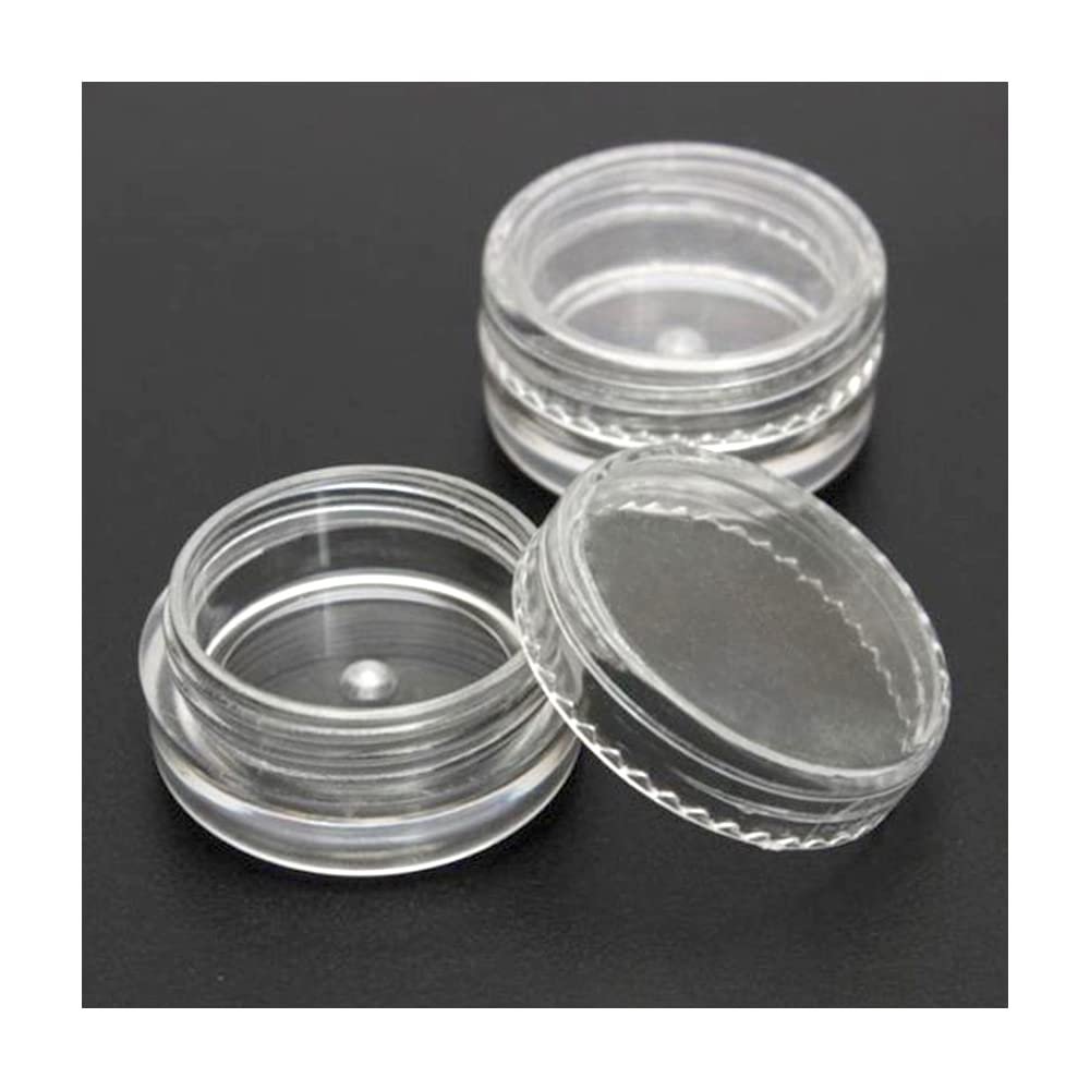 10PCS 3g Plastic Mini Cosmetic Manicure Empty Jar Nail Art Rhinestone Gems Powder Container Refillable Bottles