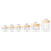 1PCS Frosted Glass Jar With Wood Grain Lid Refillable Bottle Cosmetic Container for Face Cream Lip Balm,100g view 2