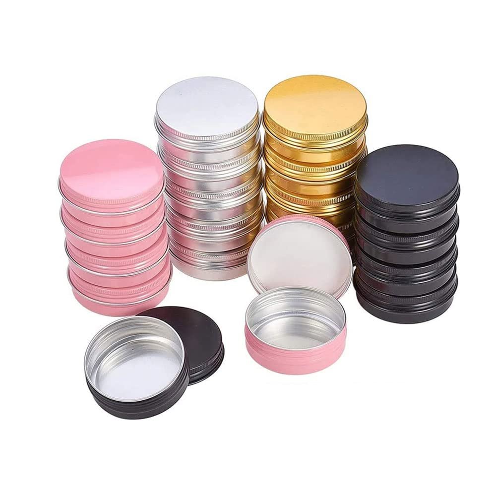 10PCS Empty Aluminum Tin Jar For Cream Balm Nail Candle Cosmetic Round Storage Container Mini Metal Box,Pink,5ML