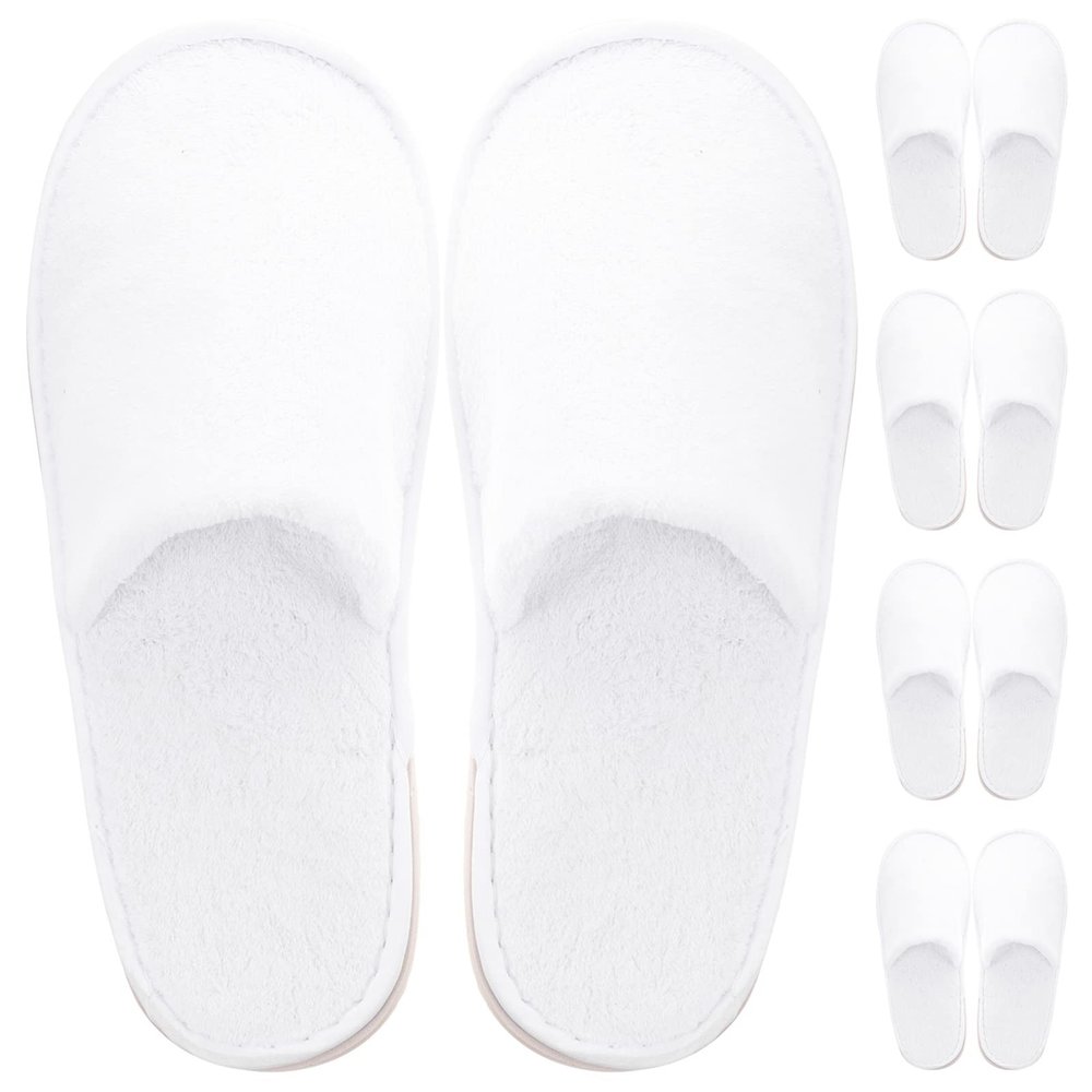 FOMIYES 5pairs Comfortable Non- Disposable Slippers for Guests of Fleece Indoor House Slippers for Hotels Home and Spa Use Unisex Design Breathable Softness