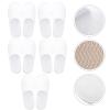 FOMIYES 5pairs Comfortable Non- Disposable Slippers for Guests of Fleece Indoor House Slippers for Hotels Home and Spa Use Unisex Design Breathable Softness view 3