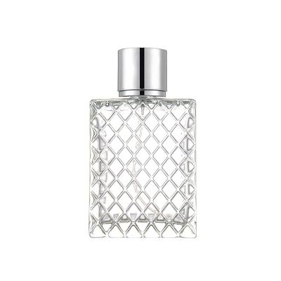 100ml Square Grids Clear Refillable Bottle Glass Empty Perfume Pump Bottle Spray Atomizer Cosmetic Containers