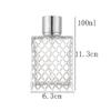 100ml Square Grids Clear Refillable Bottle Glass Empty Perfume Pump Bottle Spray Atomizer Cosmetic Containers view 2