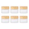1PCS Wood Grain Glass Empty Jar Face Cream Bottled Mask Cosmetic Liquid Foundation Lotion Refillabe Bottle,Frosted,50g view 1