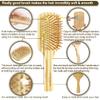 Hair Brush Set for Women & Men, Natural Bamboo Bristles Wet Dry Flat Paddle Detangling Bamboo Brushes Fit All Types Hair, Brush Cleaner Tool included - 3 Pack view 2