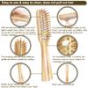 Hair Brush Set for Women & Men, Natural Bamboo Bristles Wet Dry Flat Paddle Detangling Bamboo Brushes Fit All Types Hair, Brush Cleaner Tool included - 3 Pack view 4