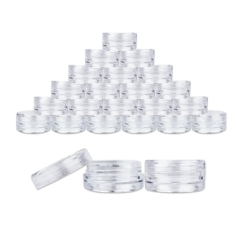 20PCS 3g Empty Plastic Cosmetic Makeup Jar Transparent Sample Bottles Eyeshadow Face Cream Lip Balm Container