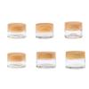 1PCS Wood Grain Glass Empty Jar Face Cream Bottled Mask Cosmetic Liquid Foundation Lotion Refillabe Bottle,clear,30g view 1