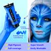 Go Ho Royal Blue Face Body Paint Washable(2.37oz/pc),Water Based Cream Blue Face Paint,Smurf Mystique Avatar Clown Makeup,Blue Body Paint for SFX Cosplay Costumes Festivals Halloween Makeup view 4