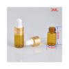 10PCS Refillable Mini Empty Glass Dropper Bottle Protable Travel perfume Liquid Dispenser,Brown,3ML view 2