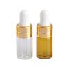 10PCS Refillable Mini Empty Glass Dropper Bottle Protable Travel perfume Liquid Dispenser,Brown,3ML view 3