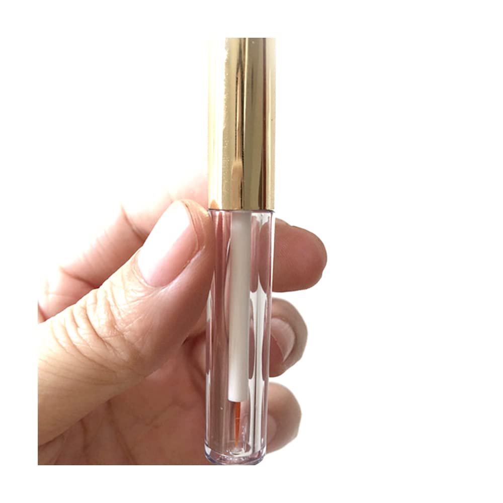 1PCS Mini Empty Eyelashes Tube Eyeliner Bottle With Brush Plugs Make Up Tube Vials,Gold,4ml