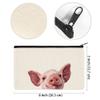 WIRESTER Canvas Zipper Makeup Bag, Cosmetic Pouch, Organizer Case for Women Girl, Multi-Purpose Travel Cosmetic Bag - Pig (1) view 3
