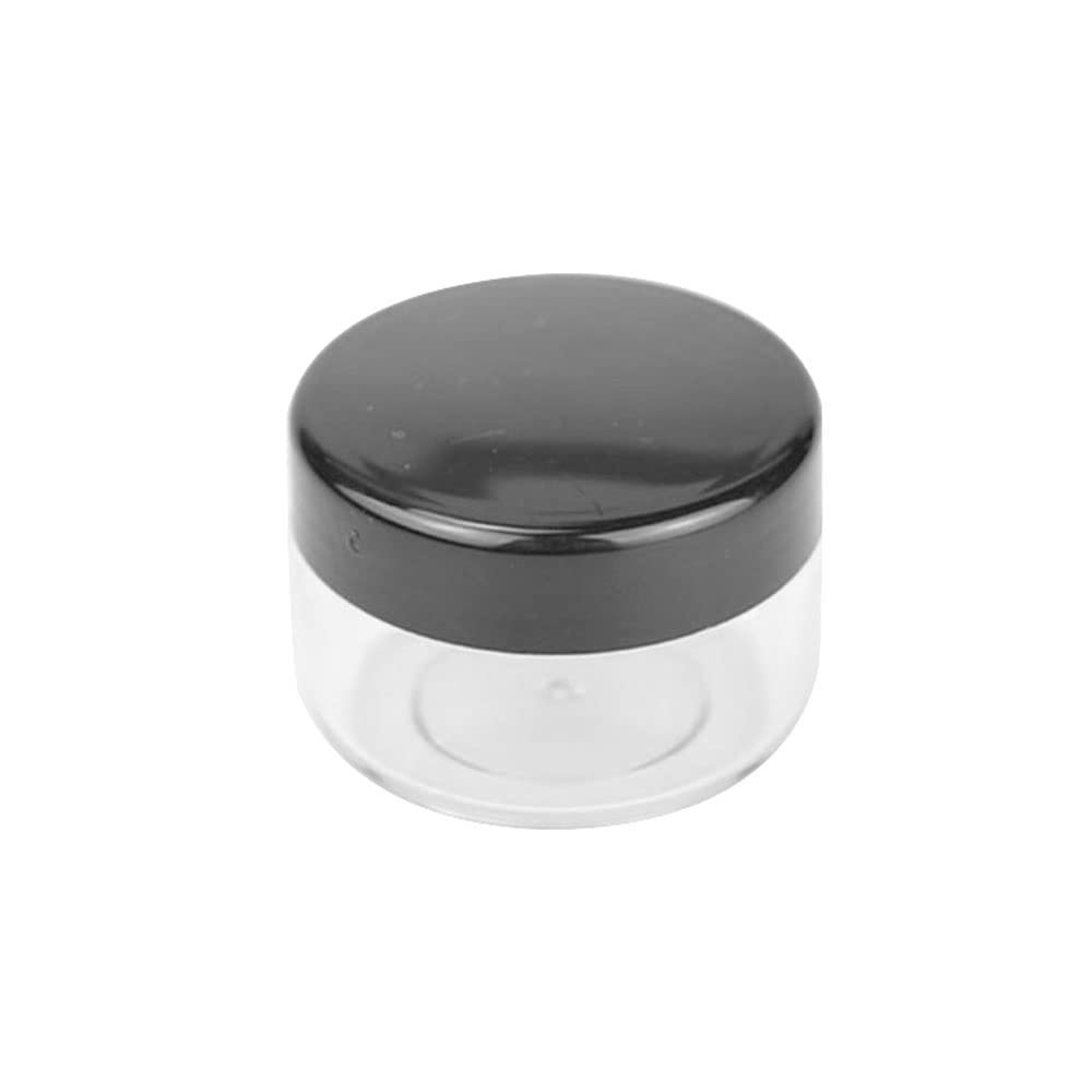 1PCS Travel Round Plastic Cosmetics Jar Makeup Box,black,15g