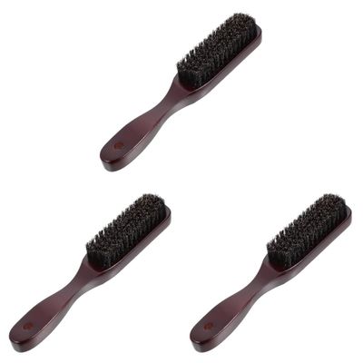 Healifty 3pcs Wooden Shaving Brush Natural Boar Bristle Beard Care Tool for Men Grooming Shaving Lightweight Easy to Clean for Travel and Daily Use Black