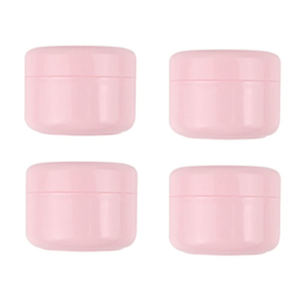 10PCS Plastic Empty Cosmetic Jar Cream Pot Travel Refillable Bottles Portable Cosmetic Container,Pink,100g