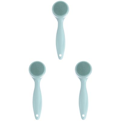 Healifty 3pcs Face Brush for Cleansing and Massage Manual Silicone Tool for Deep Cleaning Pores Facial Exfoliator for Dirt and Blackhead Removal Convenient Handle Design