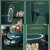 XiShiYing Makeup Organizer,Large Capacity Dust and Waterproof Cosmetic Storage Box,Skin Care Products Dressing Table with LED Mirror,Drawer Suitable for Bathroom and Bedroom -Green,White view 2