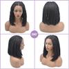 Braid Wigs 16" Shoulder Length 4x4" Lace Frontal Twist Braids Wigs with Baby Hair for Black Women Black Heat Resistant Synthetic Light Weight Glue-less Micro Box Braided Wig for African American Women (#1B Black) view 2