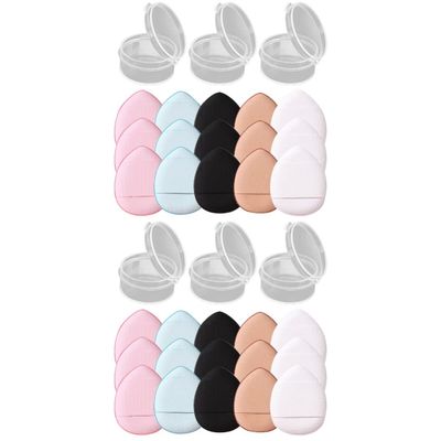 LALAFINA 30pcs Powder Puff Washable Makeup Applicators for Liquid Foundation Blush and Setting Powder for Application