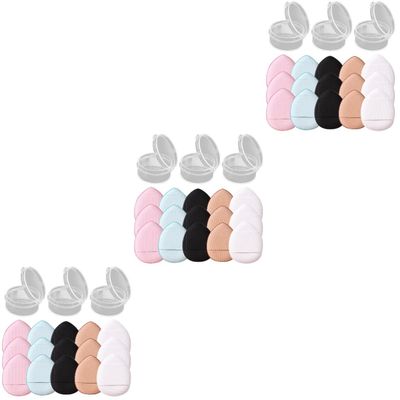 LALAFINA 45pcs Mini Powder Puff for Makeup Application Soft Facial Foundation Sponges for Loose Powder and Eyeshadow Washable and Compact Design