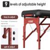 CLORIS 84" Professional Massage Table Portable 2 Folding Lightweight Facial Salon Spa Tattoo Bed Height Adjustable with Carrying Bag & Wooden Leg Hold Up to 1100LBS Black view 4