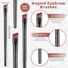 Gerrii 200 Pieces Disposable Angled Eyebrow Brushes Bulk Brow Tint Brushes Eye Makeup Brush Eyeliner Brush Tinting for Women Girls Salon Beauty Cosmetic Make up Tool Esthetician Supplies(Black) view 2
