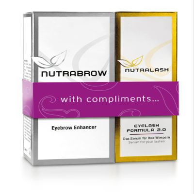 Nutracosmetic - NutraBrow Eyebrow Enhancer & Nutralash Eyelash Formula 2.0 Set I Thicker Brows and Longer Eyelashes in 6-12 Weeks I Lash and Eyebrow Growth Serum I 3ml & 1ml