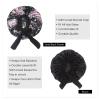 Hanbertti 2 Pack Silky Satin Hair Bonnet Sleeping Hat with Stretch Tie Band Bonnets Satin Bonnet Adjustable for Curly Hair Sleeping Keep MoistBlack+Small Black Flower view 4