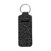 Suobstales Black Leopard Chapstick Holder Keychain Neoprene Lip Balm Holder Wild Animal Cheetah Skin Print Lipstick Sleeve Pouch Lip Balm Portable Pocket Lip Gloss Tube Holder Travel Accessories view 1