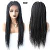 31" Box Braided Wig for Black Women FACE MIRACLE 4.75X12.5"Lace Front Braids with Natural Baby Hair Hand Braided Lightweight Synthetic Micro Cornrow Braids Glueless Braid (#1B Black) view 2