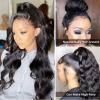 13x4 Lace Front Wigs Human Hair Pre Plucked with Baby Hair .150% Density Body Wave Lace Closure Wigs Human Hair. Glueless Body Wav Wigs for Black Women Natural Color Wigs(20inck, 13x4Natural Color) view 2