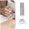 Kichvoe 4pcs Stainless Steel Cuticle Pusher Design Gel Nail Polish Remover Tool for Manicure and Pedicure and Ergonomic Nail Art Scraper for Home and Salon Use view 2