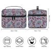 Paisley Floral Flower Red Blue Makeup Bag Cosmetic Bag Portable Synthetic Leather Makeup Case Storage Toiletry Bag with Handle for Women Teen Girls view 2