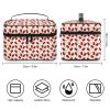 Cherries Pink Stars Berry Makeup Bag Organizer Cosmetic Bag Portable Vegan Leather Makeup Travel Case Pouch Toiletry Bag with Handle for Women Girls Gifts view 2