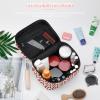 Cherries Pink Stars Berry Makeup Bag Organizer Cosmetic Bag Portable Vegan Leather Makeup Travel Case Pouch Toiletry Bag with Handle for Women Girls Gifts view 4