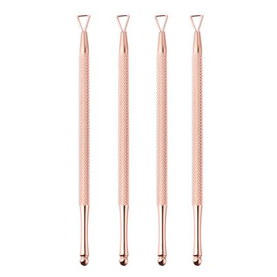 Kichvoe Cuticle Remover 4 Pcs Nail Polish Remover Triangle Cuticle Pusher Stainless Steel Manicure Tool Nail Polish Peeler Scraper for Fingernail and Toenail Rose Gold Cuticle Trimmer