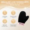 XEN-GLOW Self Tanning Mitt Applicator with Elastic Wrist for Face and Body - Ultra Soft Velvet Self Tanner Mitt Glove with Thumb for Streak Free & Even Coverage - Waterproof Tanning Glove - Black view 3